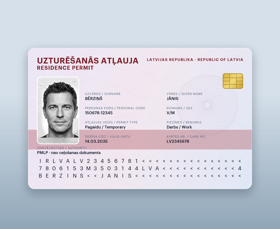 Residence Permit Card (uzturēšanās atļaujas karte)
