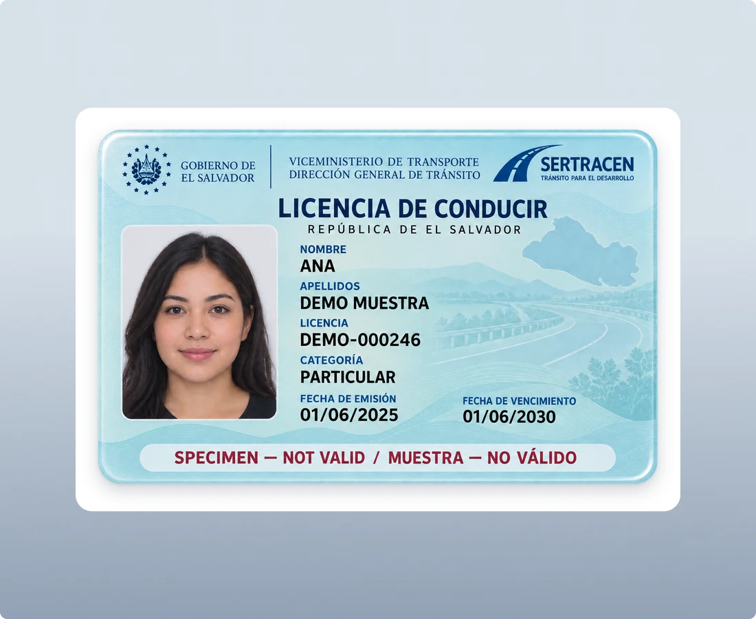 Salvadoran Driving License