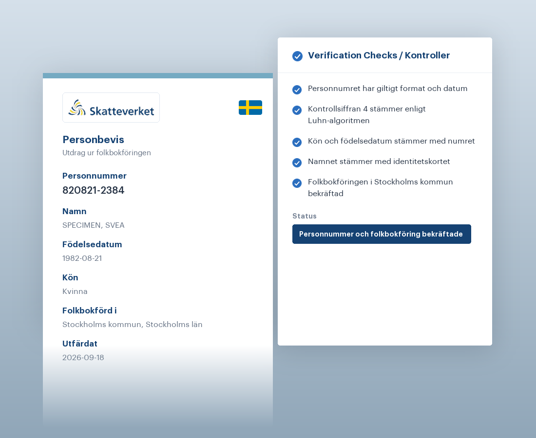 Personal Identity Number (Personnummer)