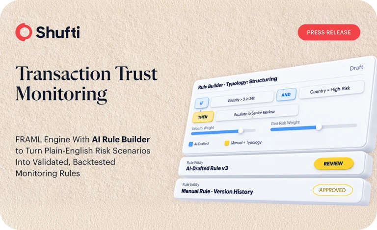 Shufti Launches Transaction Trust Monitoring With an AI Rule Builder That Turns Plain-English Risk Scenarios Into Validated, Backtested Rules
