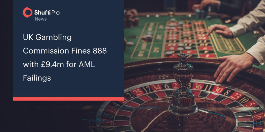 UK Gambling Commission Fines 888 with £9.4m for AML Failings
