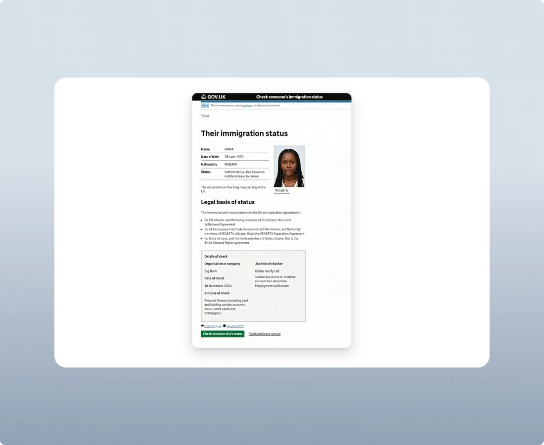 eVisas and Immigration Status Documents