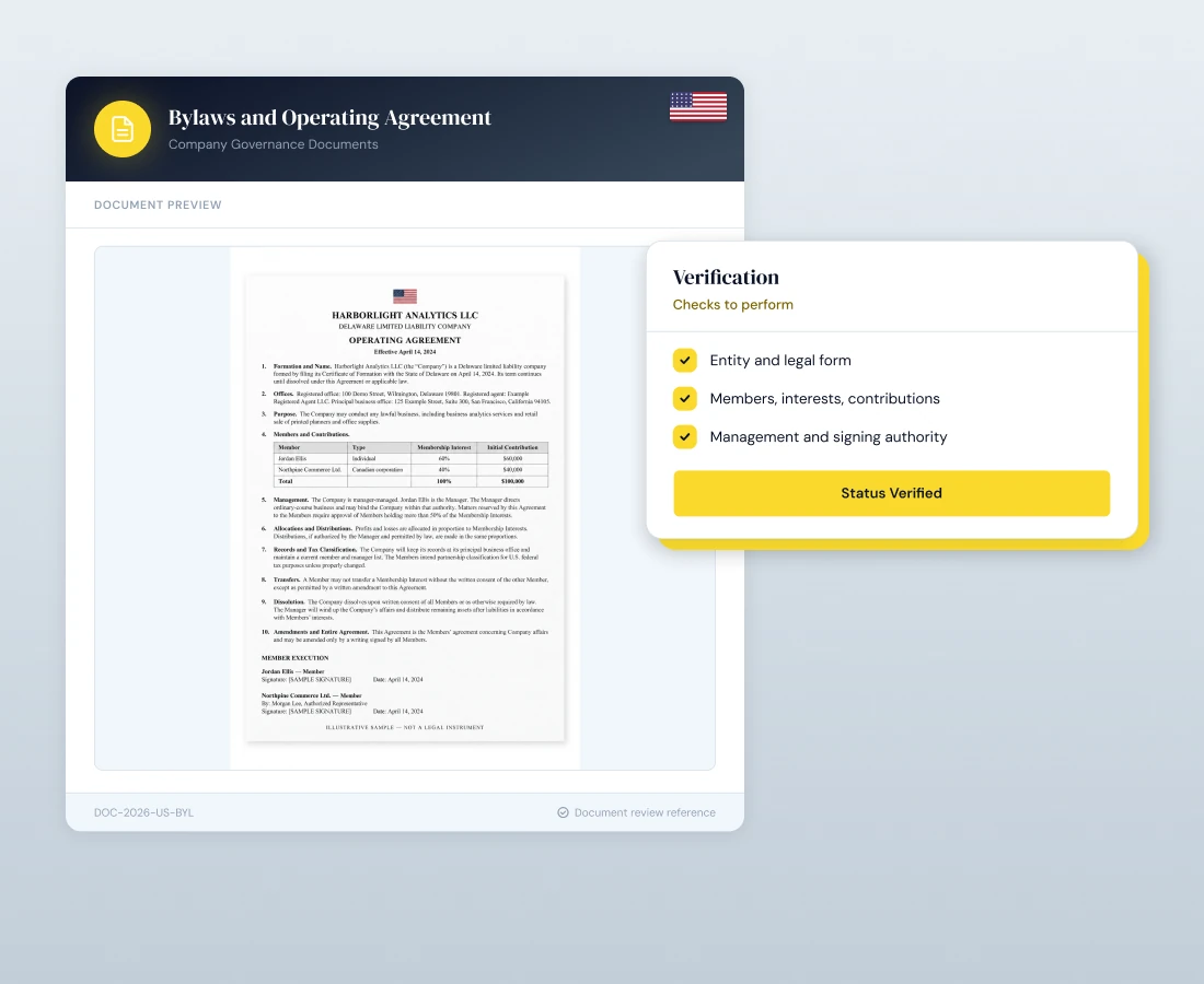 Bylaws and Operating Agreement