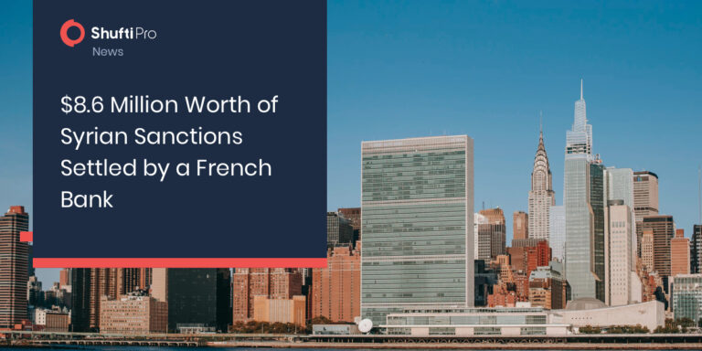 $8.6 Million Worth of Syrian Sanctions Settled by a French Bank