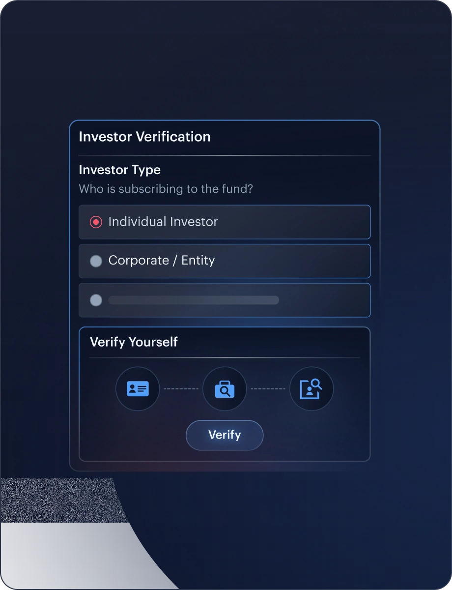 Investor Verification monitoring interface