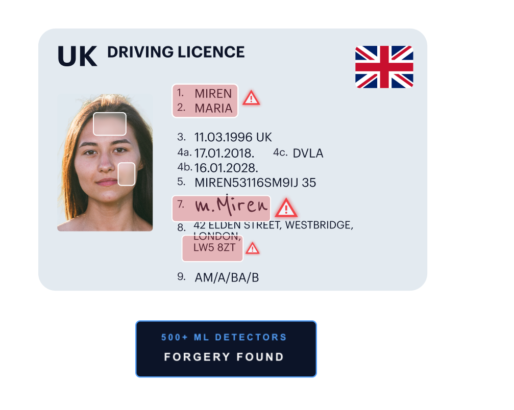 Fake Documents &mdash; AI-generated identity documents and template-injection forgeries blocked at onboarding