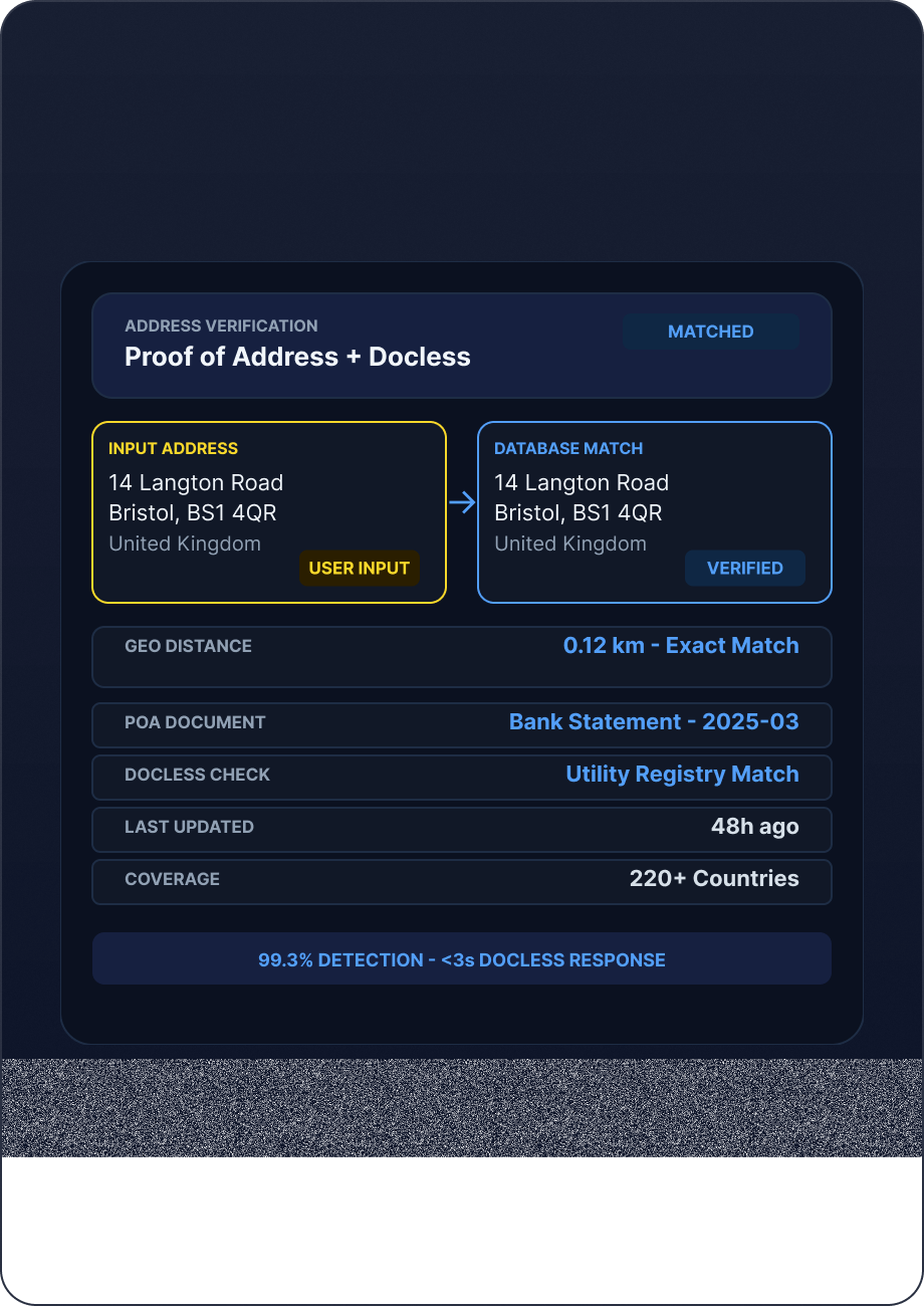 Address Verification mockup
