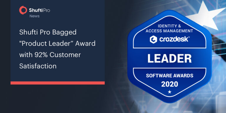 Shufti Pro Bagged “Product Leader” Award with 92% Customer Satisfaction