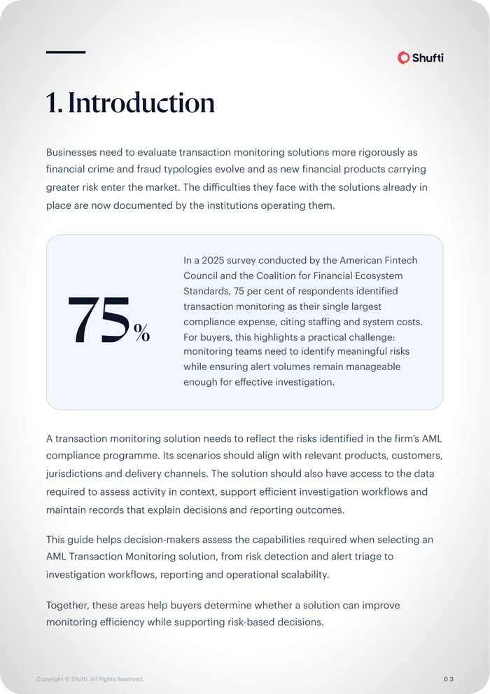 The Transaction Monitoring Vendor Evaluation Guide &mdash; introduction