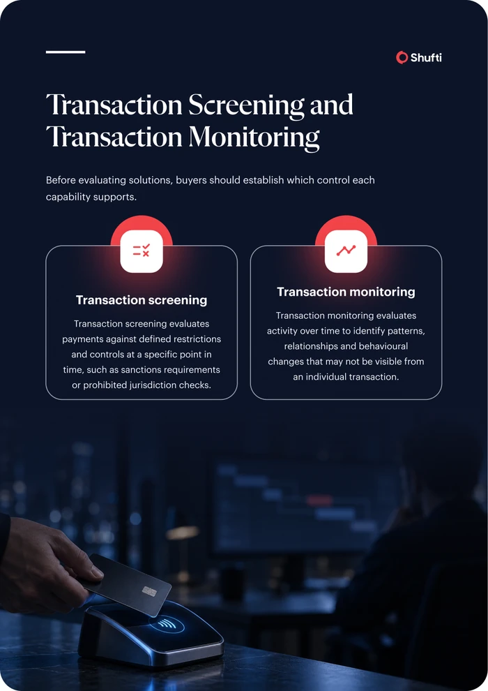 The Transaction Monitoring Vendor Evaluation Guide &mdash; transaction screening and transaction monitoring