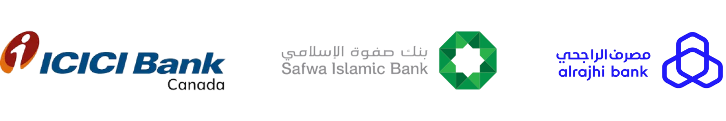 ICICI Bank Canada, Safwa Islamic Bank and Al Rajhi Bank