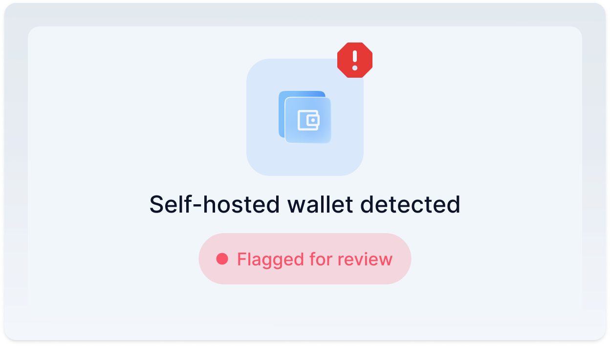 Detect — a self-hosted wallet detected and flagged for review