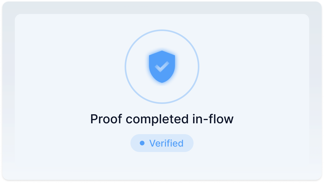 Prove — proof completed in-flow and verified